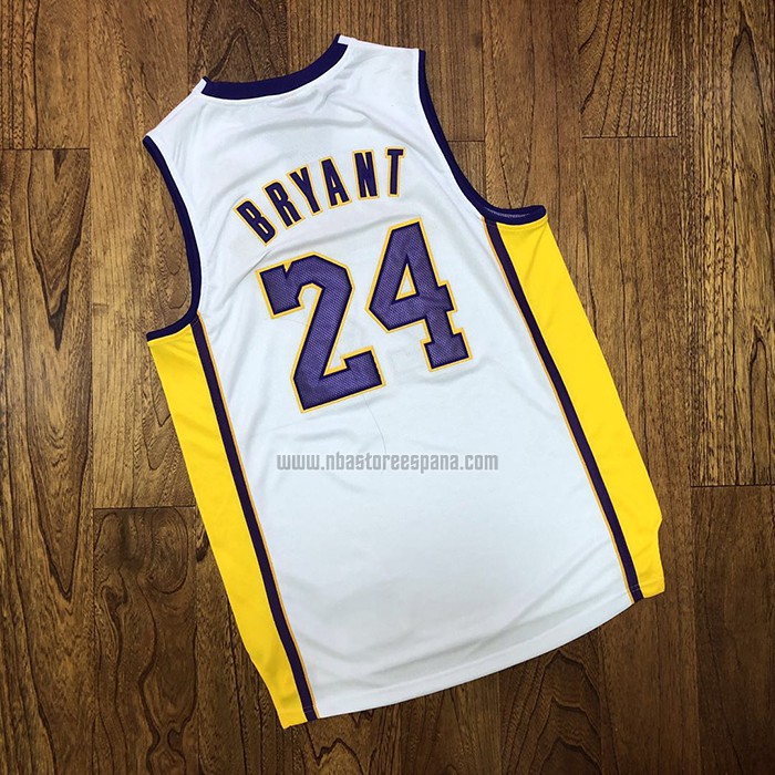 Camiseta Los Angeles Lakers Kobe Bryant NO 24 Hardwood Classics Blanco